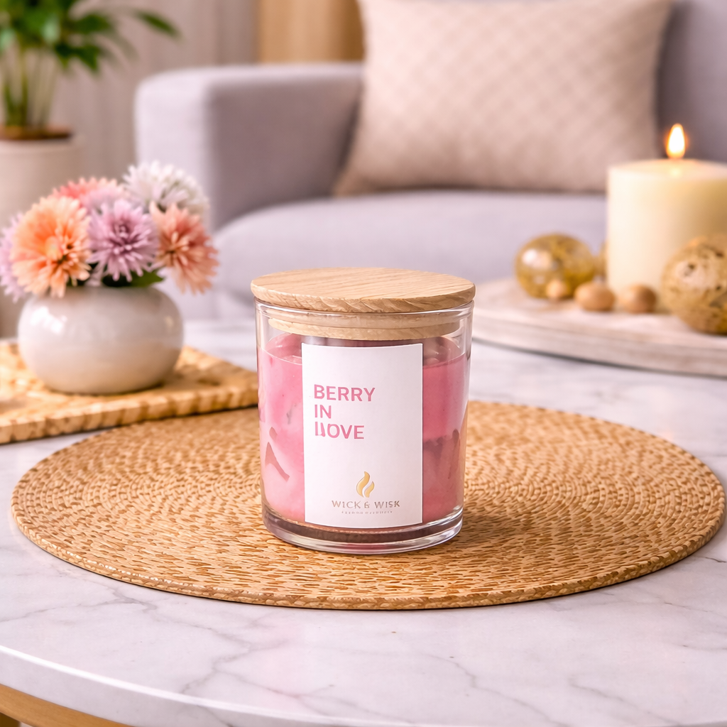 Berry In Love Strawberry Scented Candle | Sweet Strawberry Fragrance