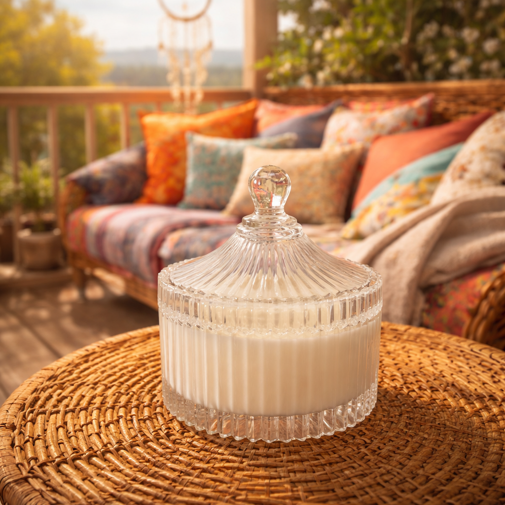Soft Bloom Daisy Soy Wax Candle | Jasmine Mogra Fragrance