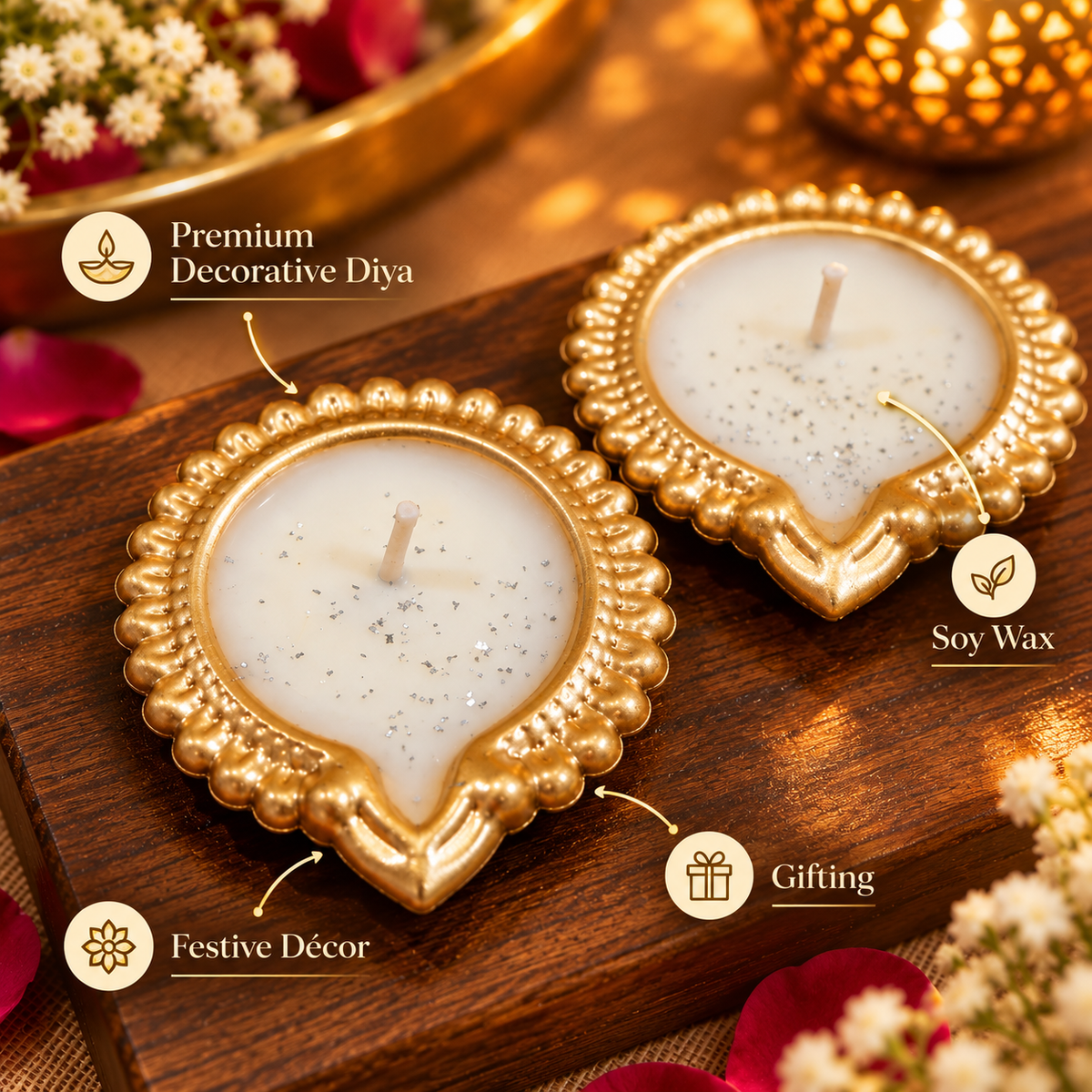 Golden Urli Diya Candle