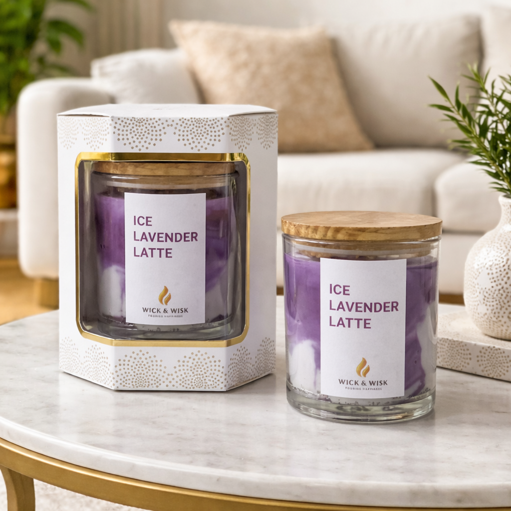 Lavender Latte Soy Wax & Gel Candle | Premium Lavender Fragrance