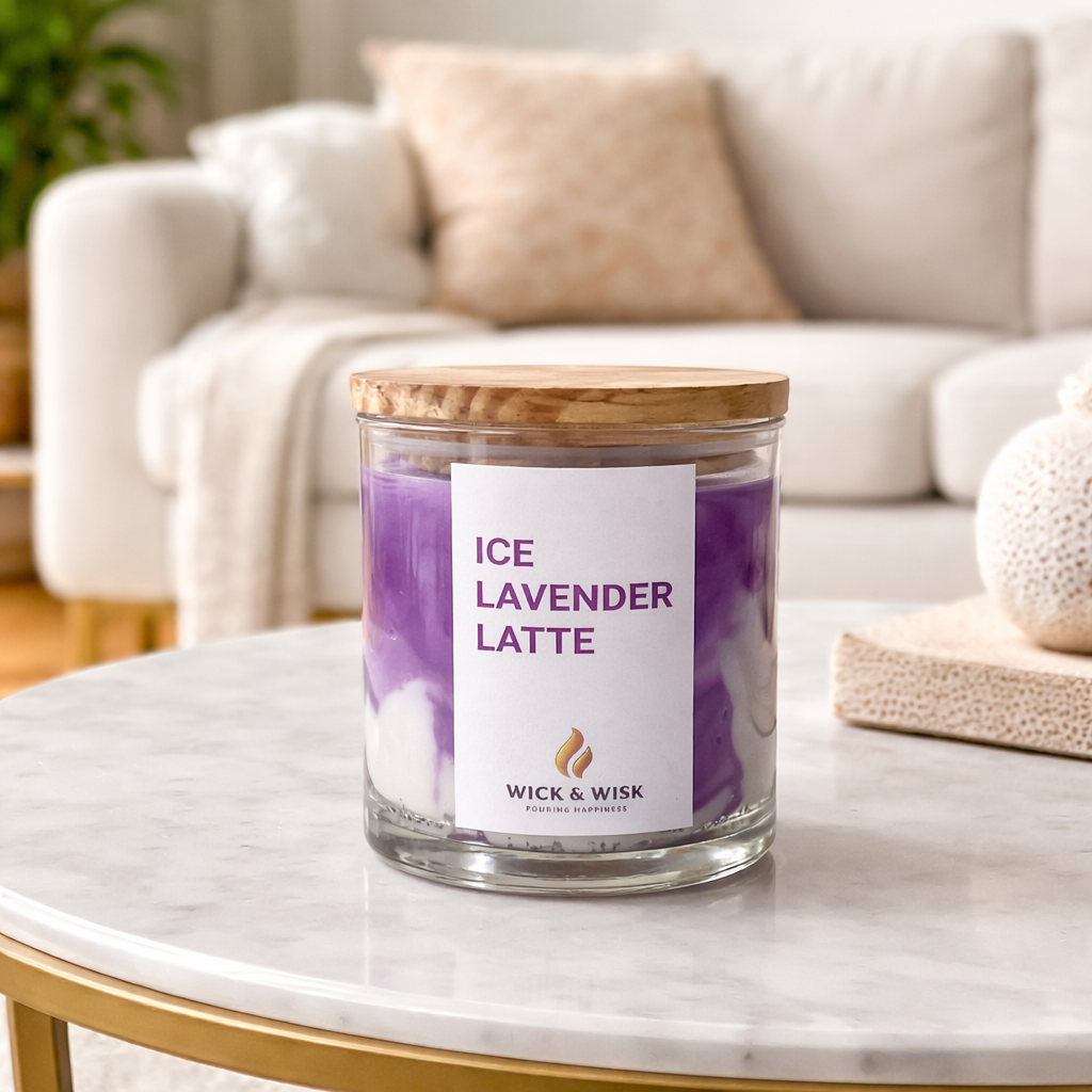 Lavender Latte Soy Wax & Gel Candle | Premium Lavender Fragrance