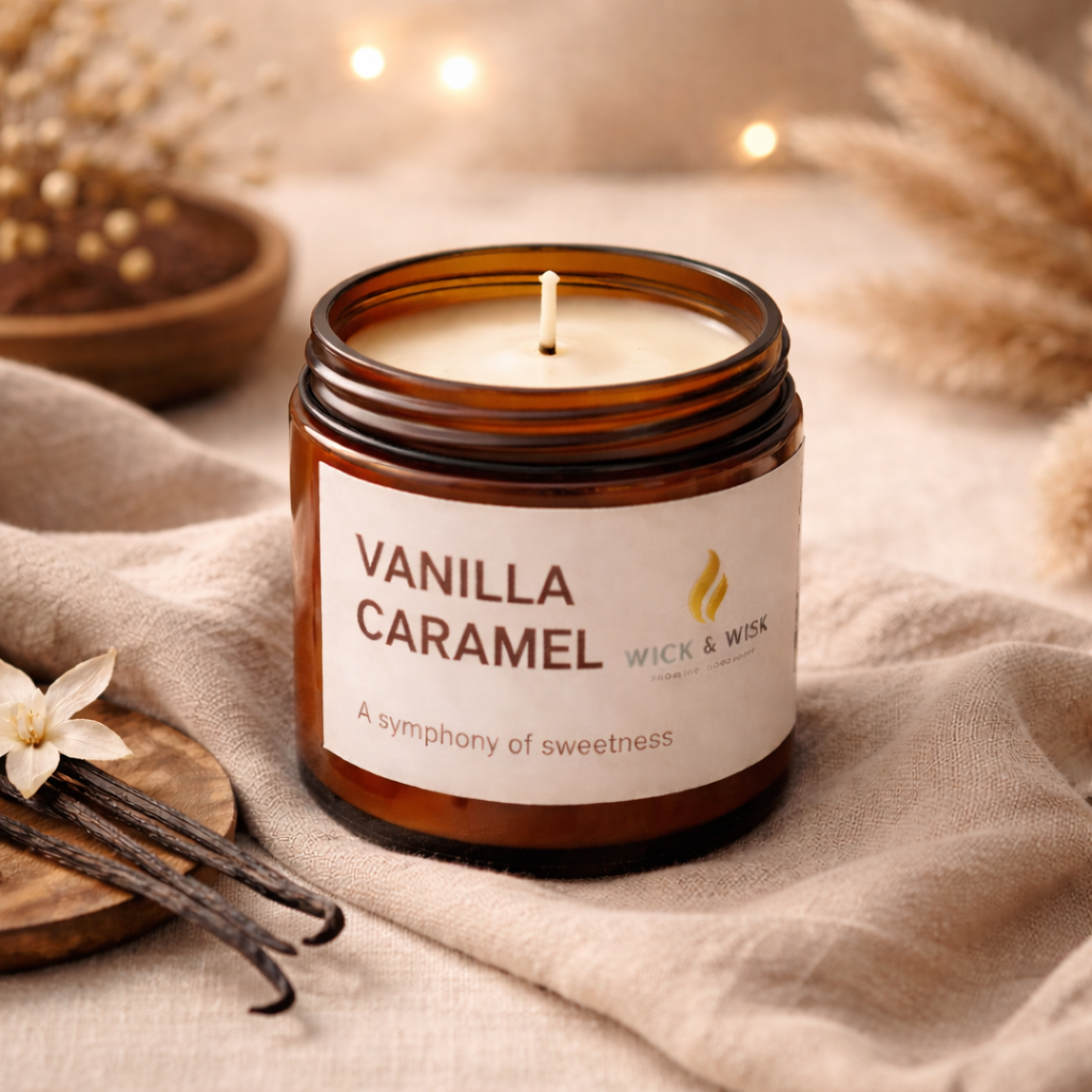 Vanilla Caramel Soy Wax Candle | Premium Home Fragrance Candle