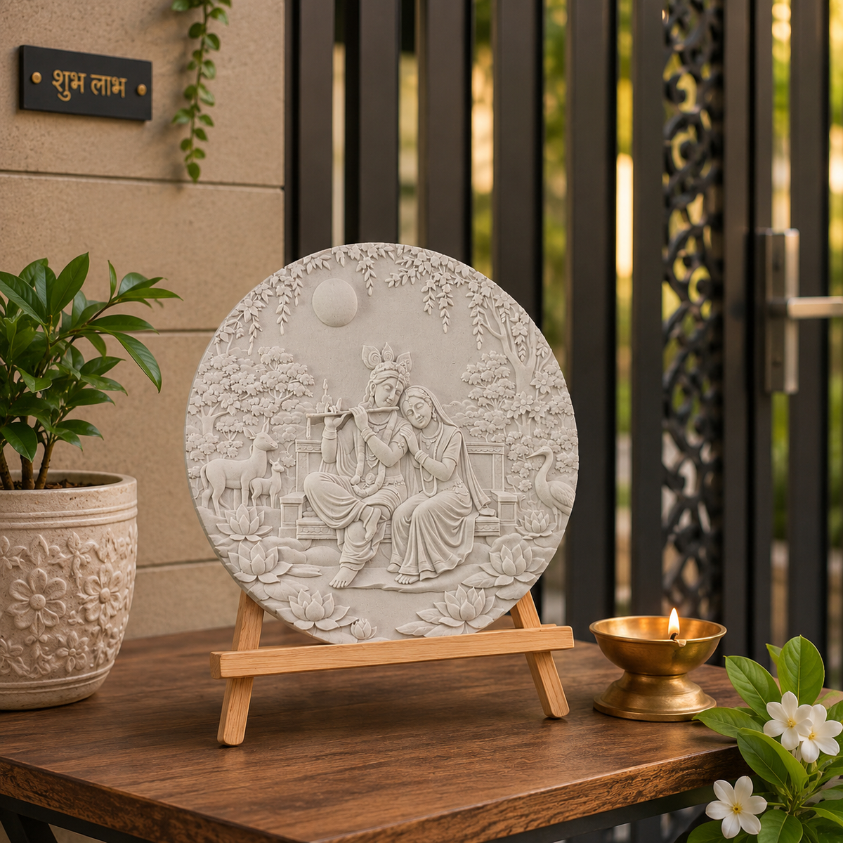 Radha Krishna Wall Plate DIY Painting Kit – 6 Inch