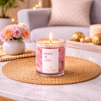 Berry In Love Strawberry Scented Candle | Sweet Strawberry Fragrance