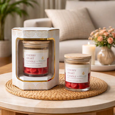 Cherry Heart Soy Wax & Gel Candle | Premium Cherry Fragrance