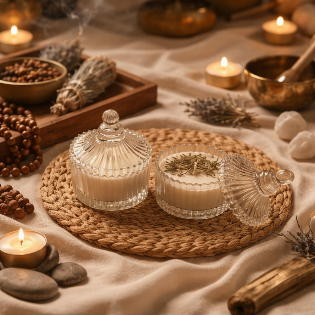 Rosemary Charm Soy Wax Candle | Herbal Rosemary Fragrance