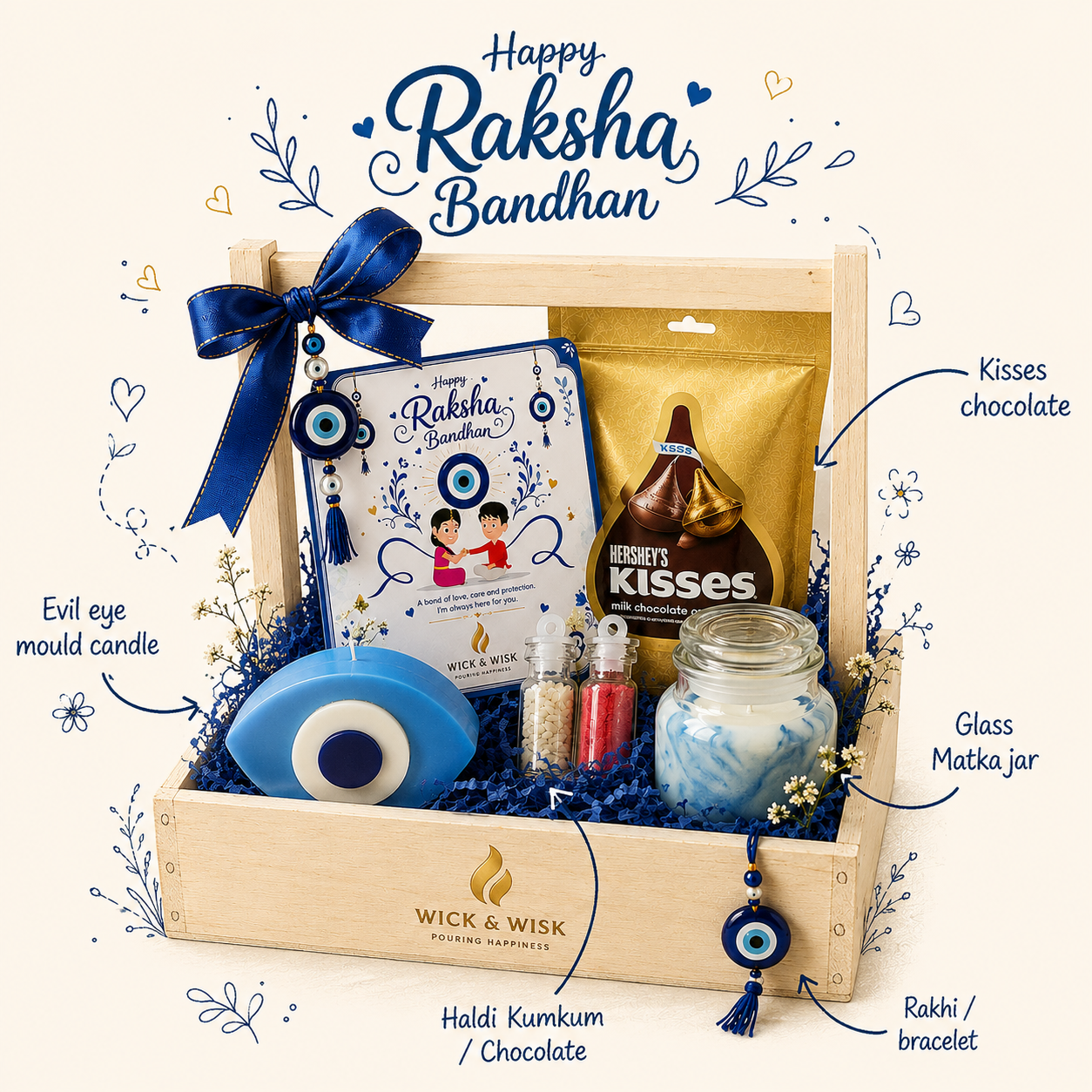 Blue Blessings Rakhi Hamper