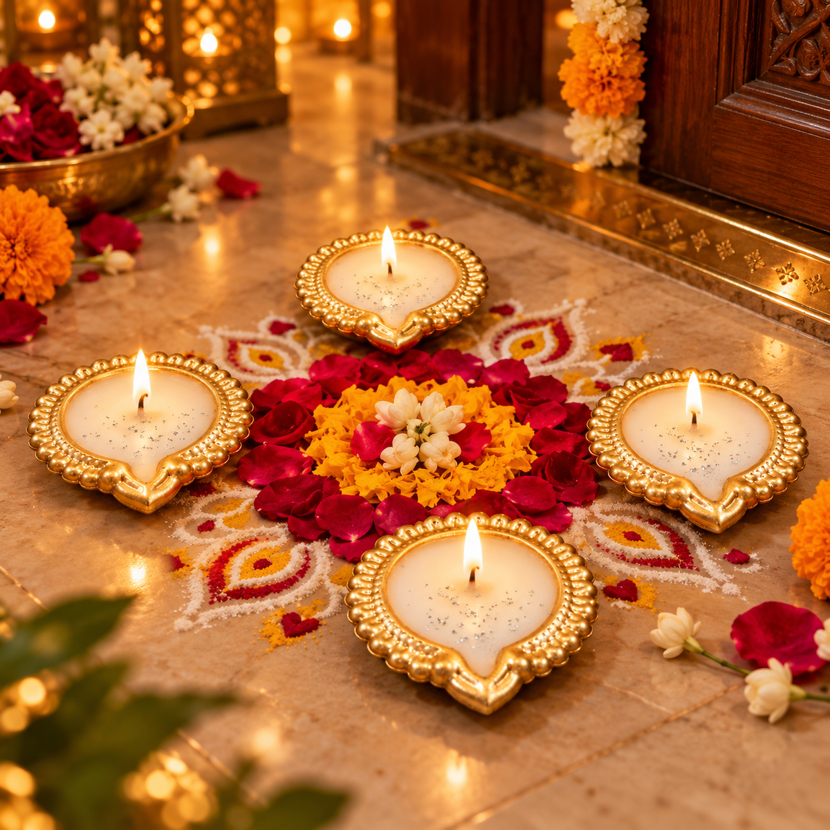 Golden Urli Diya Candle