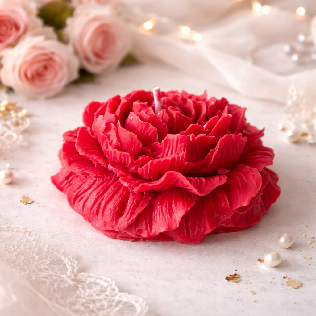 Petals of Love – Peony Flower Candle