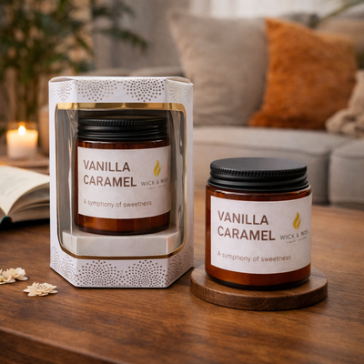 Vanilla Caramel Soy Wax Candle | Premium Home Fragrance Candle