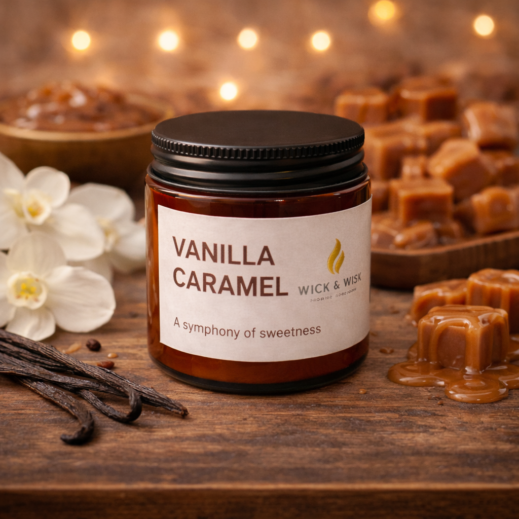 Vanilla Caramel Soy Wax Candle | Premium Home Fragrance Candle