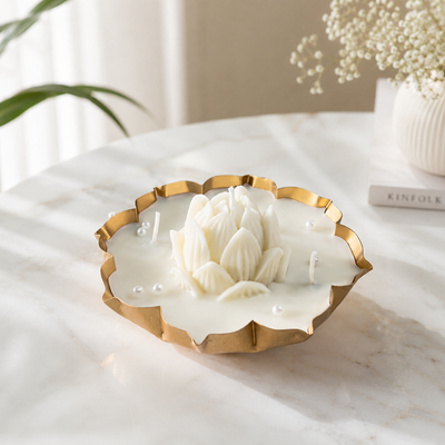 Lotus Bud Urli Candle - 4.5 Inch