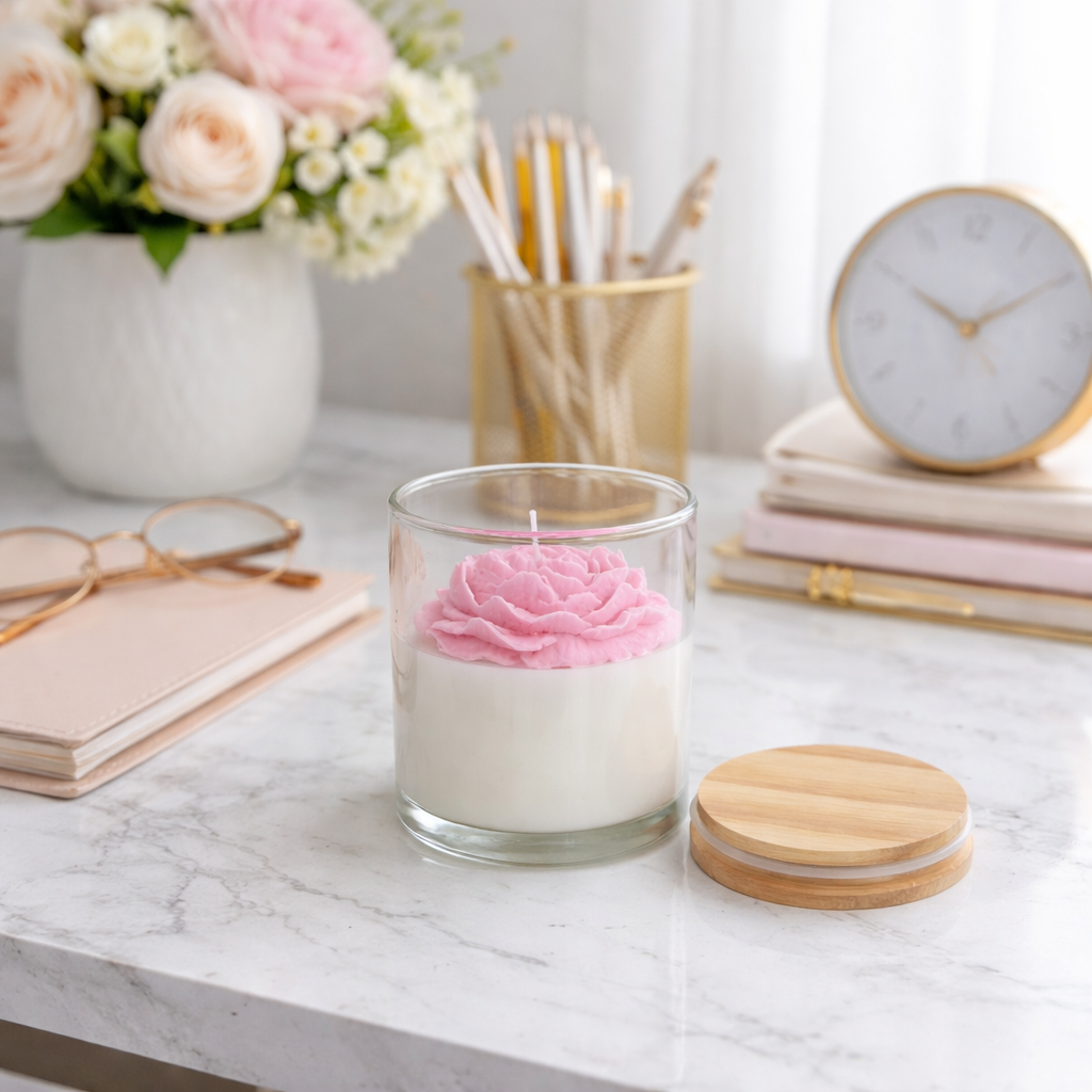 Peony Bloom Soy Wax Candle | Flowery Fragrance