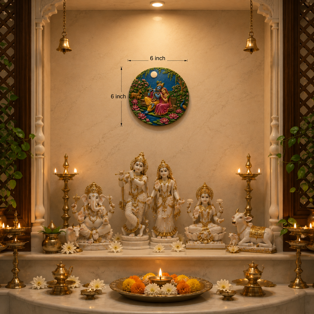 Radha Krishna Wall Plate DIY Painting Kit – 6 Inch