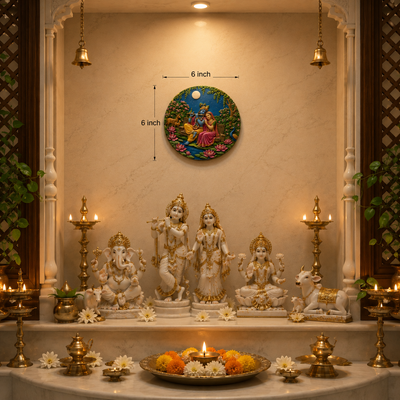 Radha Krishna Wall Plate DIY Painting Kit – 6 Inch