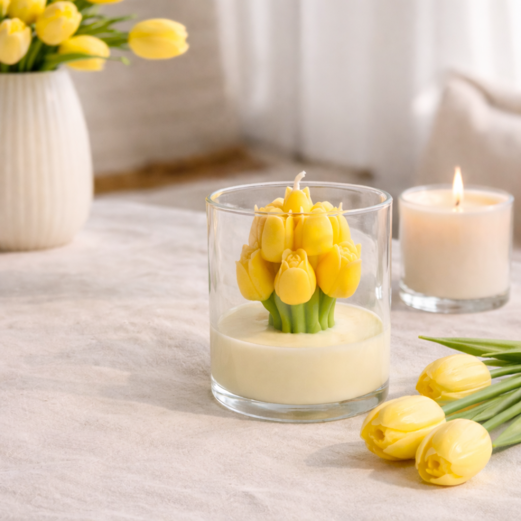 Tulip Bouquet Soy Wax Candle | First Spring Fragrance